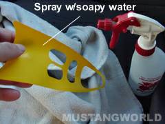 Spray w/soapy water